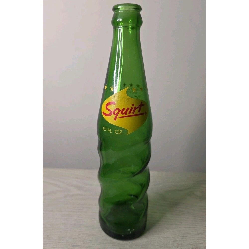 Squirt 10oz Twisted Soda Pop Cola Bottle Vintage Green‎ Glass